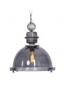 Steinhauer Hanglamp Bikkel metaalgrijs met smoke glas 1452GR