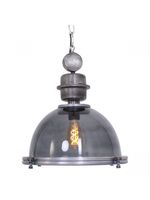 Steinhauer Hanglamp Bikkel metaalgrijs met smoke glas 1452GR - thumbnail