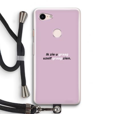 uzelf graag zien: Pixel 3 Transparant Hoesje met koord