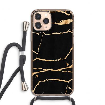 Gouden marmer: iPhone 11 Pro Transparant Hoesje met koord