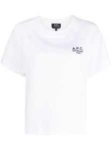 A.P.C. t-shirt en coton à logo brodé - Blanc