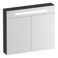 Brauer Promise Deluxe Spiegelkast - 80 cm - met Verlichting - 2 Dubbelzijdige Spiegeldeuren - Timber Anthracite