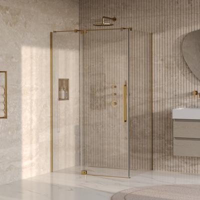 BRAUER Stellar douchecabine met draaideur helder glas 120x100x200 omkeerbaar incl. glascoating PVD goud geborsteld