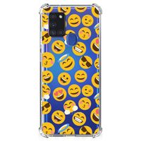 Samsung Galaxy A21s Doorzichtige Silicone Hoesje Emoji