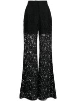 Elie Saab pantalon en dentelle à coupe évasée - Noir