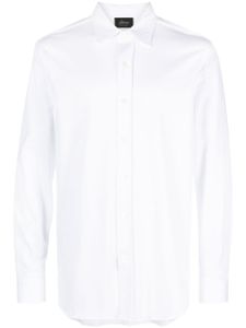 Brioni chemise en coton à col italien - Blanc