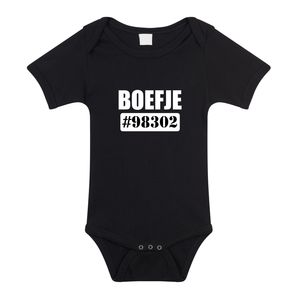 Boefje nummer cadeau baby rompertje zwart jongen/meisje