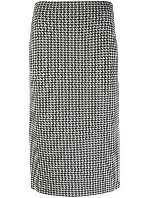 Ralph Lauren Collection jupe crayon à motif pied-de-poule - Noir