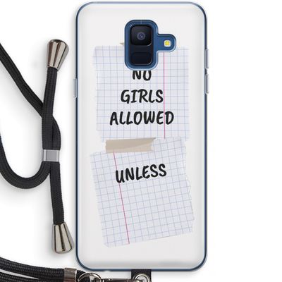 No Girls Allowed Unless: Samsung Galaxy A6 (2018) Transparant Hoesje met koord