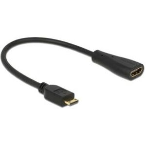 DeLOCK 0.23m mini-HDMI/HDMI HDMI kabel 0,23 m HDMI Type C (Mini) HDMI Type A (Standaard) Zwart