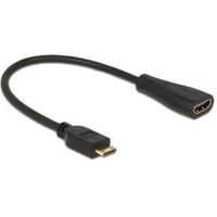 DeLOCK 0.23m mini-HDMI/HDMI HDMI kabel 0,23 m HDMI Type C (Mini) HDMI Type A (Standaard) Zwart - thumbnail