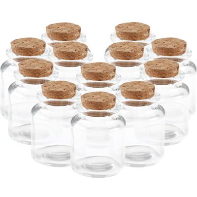 Klein flesje - 24x - 5 x 6 cm - transparant - glas - potje - DIY - bedankjes - bewaarpotjes