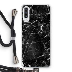 Zwart Marmer 2: Samsung Galaxy A70 Transparant Hoesje met koord