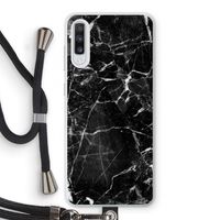 Zwart Marmer 2: Samsung Galaxy A70 Transparant Hoesje met koord