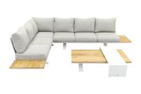 Suns Stockholm loungeset - White/teak - Soft grey