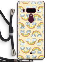 Regenboog: HTC U12+ Transparant Hoesje met koord