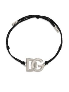 Dolce & Gabbana bracelet en cordes à breloque logo DG - Argent