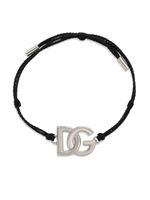 Dolce & Gabbana DG logo charm cord bracelet - Argent