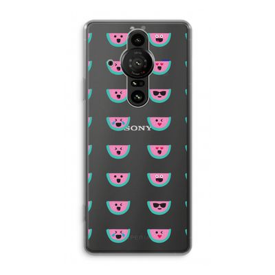 Smiley watermeloenprint: Sony Xperia Pro-I Transparant Hoesje