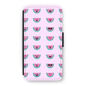 Smiley watermeloenprint: iPhone 12 Flip Hoesje