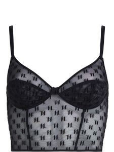 Karl Lagerfeld soutien-gorge à motif monogrammé - Noir