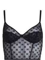 Karl Lagerfeld soutien-gorge à motif monogrammé - Noir - thumbnail