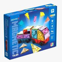 Magnetische tegels - GEOMAG - Tegels Edelstenen Voertuigen - 24 stuks - Kristaleffect - Vanaf 3 jaar