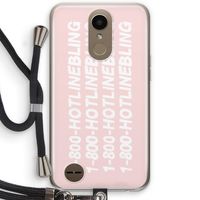 Hotline bling pink: LG K10 (2017) Transparant Hoesje met koord