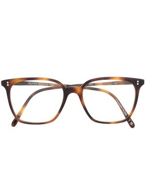 Oliver Peoples lunettes de vue carrées à effet écailles de tortue - Marron