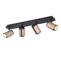 Trio 4-lichts opbouwspotGillan zwart met bruin - 814500465