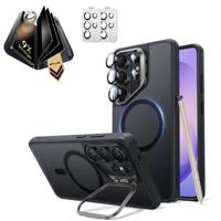 Galaxy S26 Ultra Bundle Classic Hybrid Magnetic Case (Stash Stand) and Armorite® Pro Privacy Screen Protector - Frosted Black