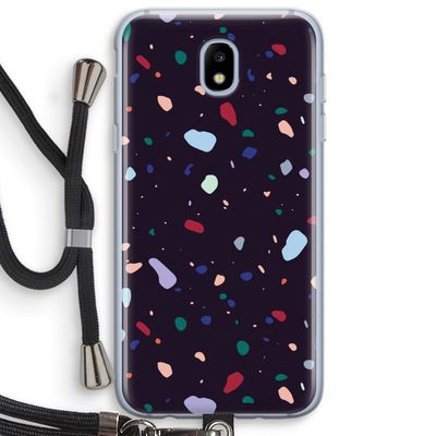 Dark Rounded Terrazzo: Samsung Galaxy J5 (2017) Transparant Hoesje met koord