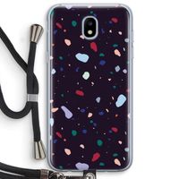 Dark Rounded Terrazzo: Samsung Galaxy J5 (2017) Transparant Hoesje met koord