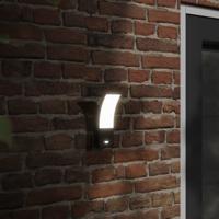 Buitenwandlampen 2 st LED met sensors gegoten aluminium zwart