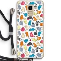 Kleurrijke katten: Samsung Galaxy J6 (2018) Transparant Hoesje met koord