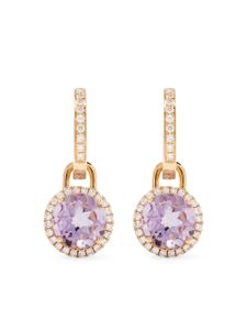 Kiki McDonough boucles d'oreilles pendantes Grace en or 18ct serties de diamants et d'améthyste