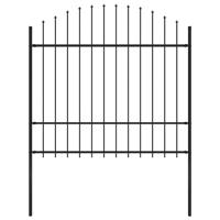 Tuinhek met speerpunt staal 170x175 cm zwart