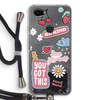 Positivity: Pixel 3a Transparant Hoesje met koord