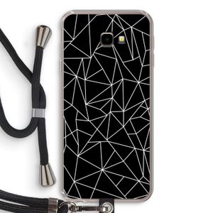 Geometrische lijnen wit: Samsung Galaxy J4 Plus Transparant Hoesje met koord