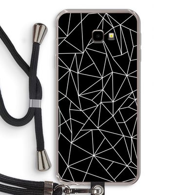 Geometrische lijnen wit: Samsung Galaxy J4 Plus Transparant Hoesje met koord