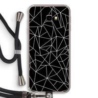 Geometrische lijnen wit: Samsung Galaxy J4 Plus Transparant Hoesje met koord