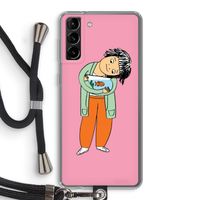 Visknuffel: Samsung Galaxy S21 Plus Transparant Hoesje met koord