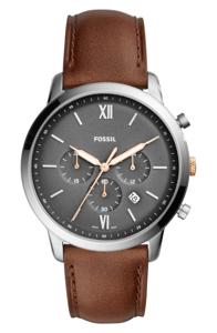 Fossil Heren Fossil Neutra chronograaf bruin lederen bandhorloge FS5408