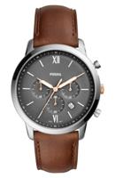 Fossil Heren Fossil Neutra chronograaf bruin lederen bandhorloge FS5408