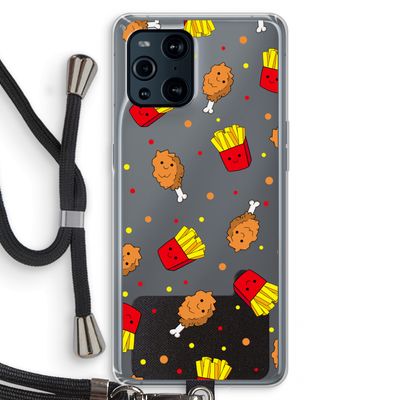 Chicken 'n Fries: Oppo Find X3 Pro Transparant Hoesje met koord