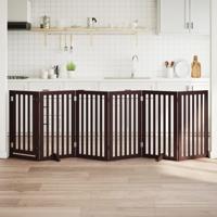 VidaXL Hondenhek inklapbaar 6 panelen 300 cm populierenhout bruin