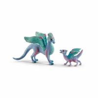 Actiefiguur Schleich Flower dragon with its little one