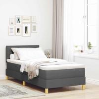 Boxspringbed met matras met matras Donkergrijs 90 x 190 cm Stof