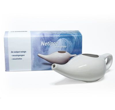 Neti pot aardewerk wit