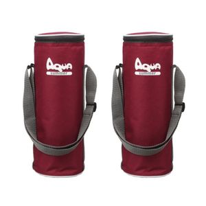 2x Rode koeltassen voor flessen 31 x 11 cm 2.9 liter met schouderband